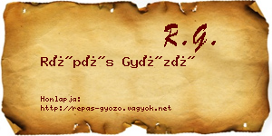 Répás Győző névjegykártya